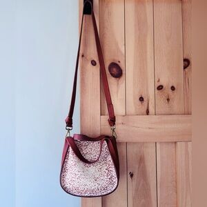 Madewell Leather and genuine calf hair crossbody bag.